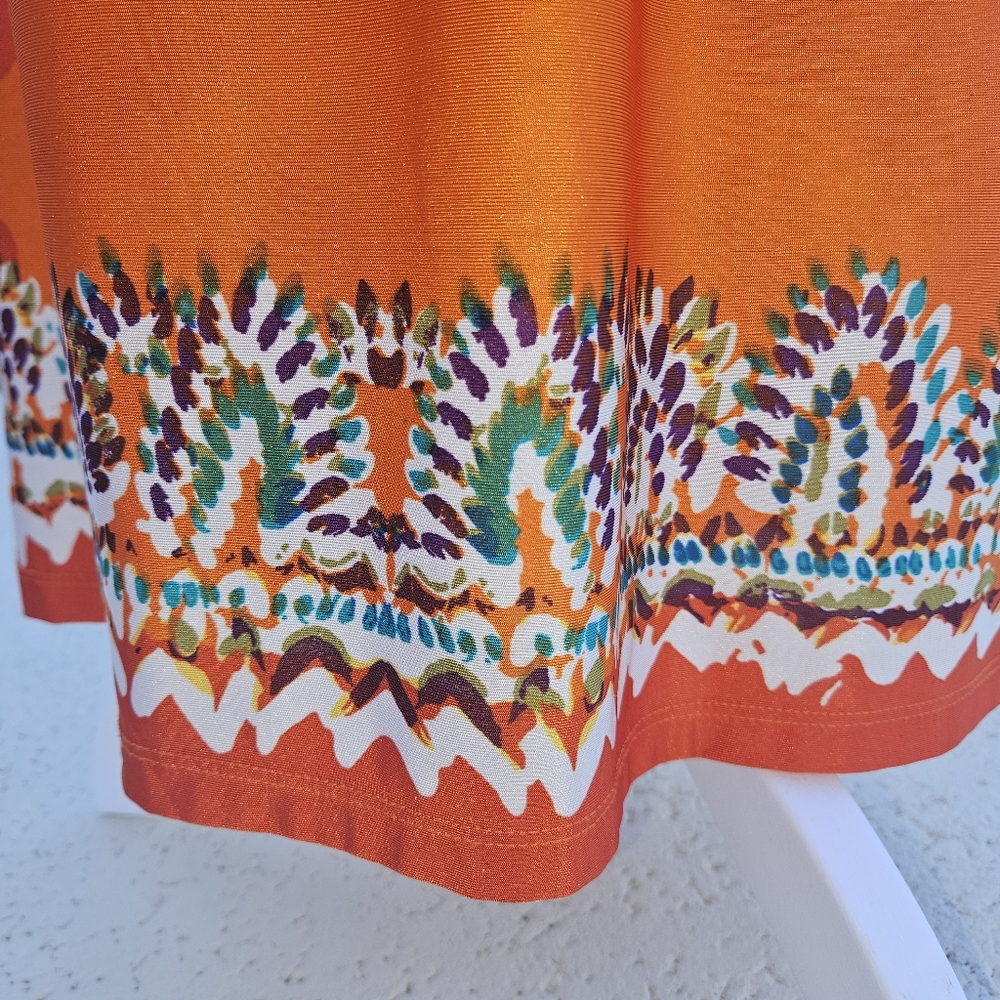 NEW Orange Maxi Dress Size XS Bohemian Strapless Resortwear Colorful Vacation - Picture 6 of 13